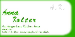 anna kolter business card